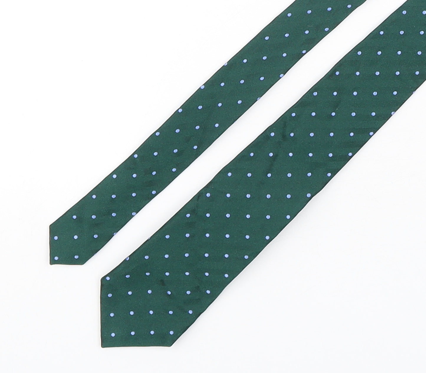 Charles Tyrwhitt Mens Green Polka Dot Silk Pointed Tie One Size