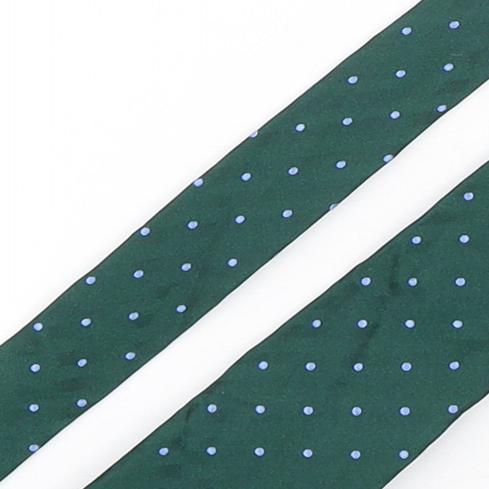 Charles Tyrwhitt Mens Green Polka Dot Silk Pointed Tie One Size