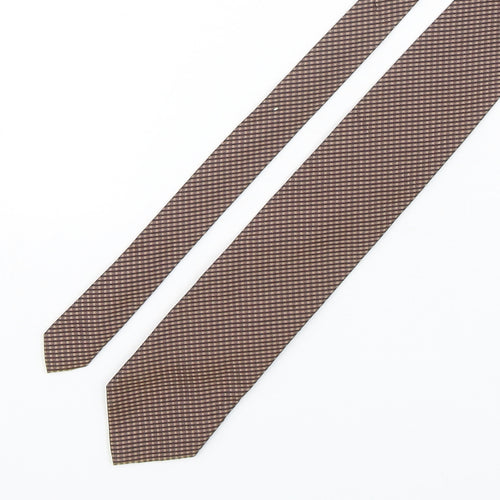 Collezione Mens Brown Geometric Silk Pointed Tie One Size