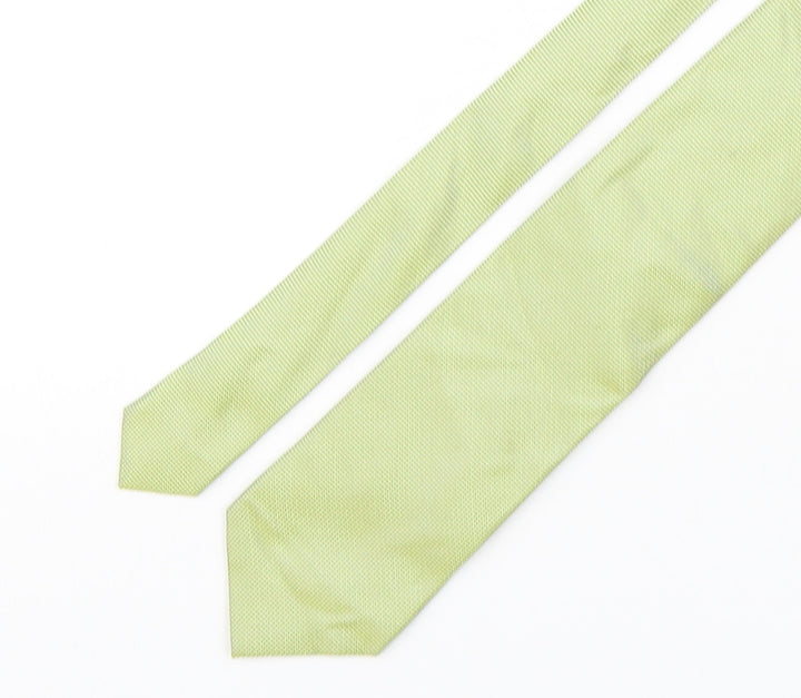 John Lewis Mens Green Grenadine Silk Pointed Tie One Size