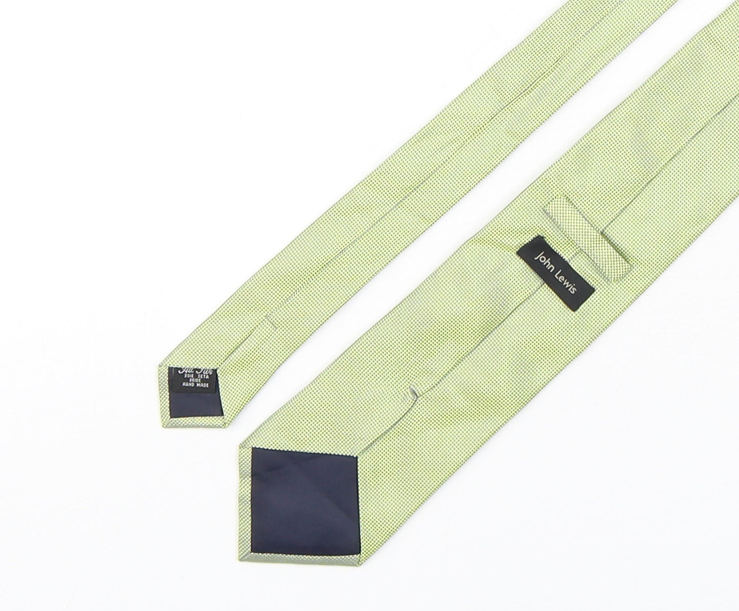 John Lewis  Mens Green Grenadine Silk Pointed Tie One Size