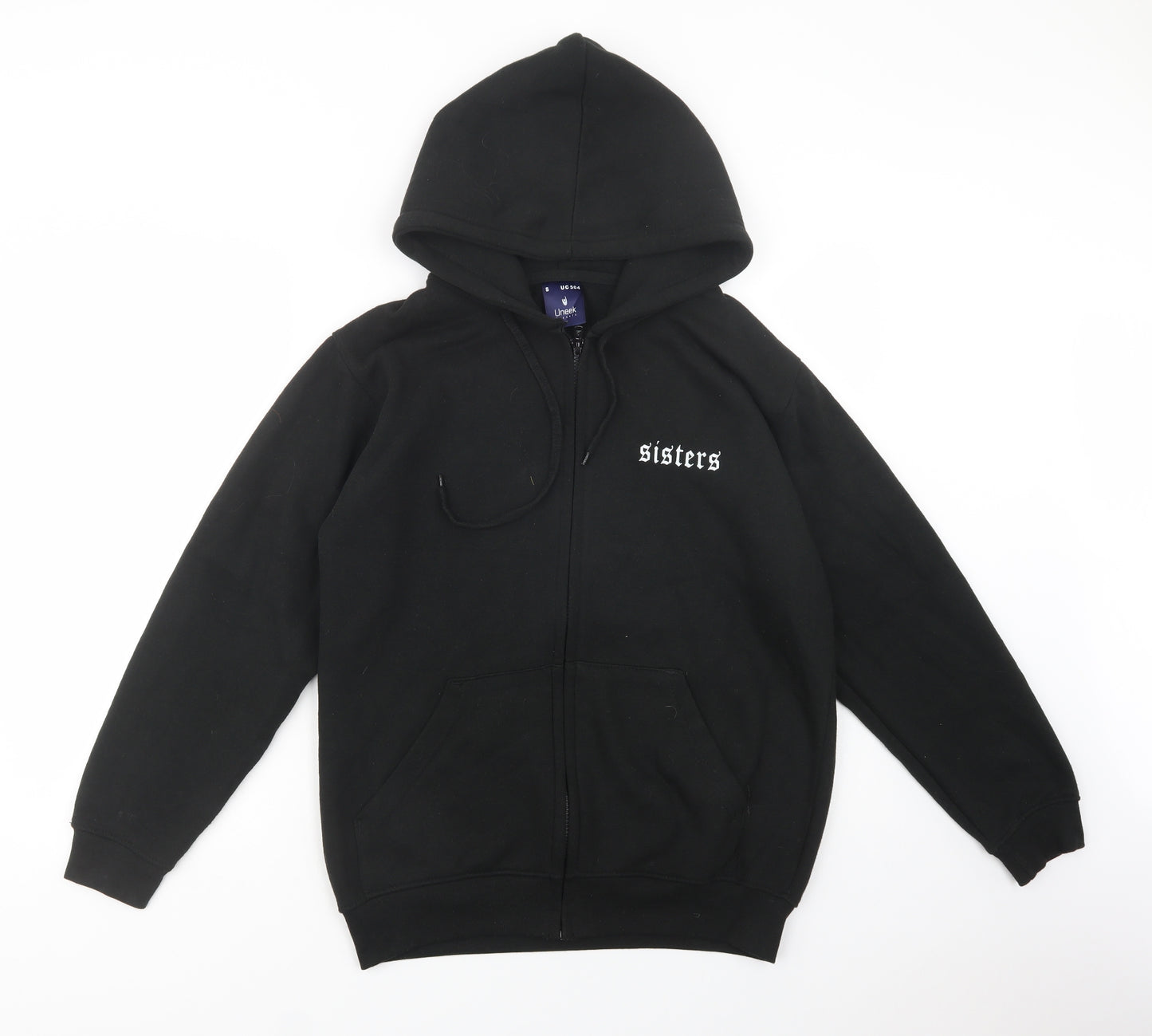 Uneek Womens Black  Polyester Full Zip Hoodie Size S  Zip - Sisters