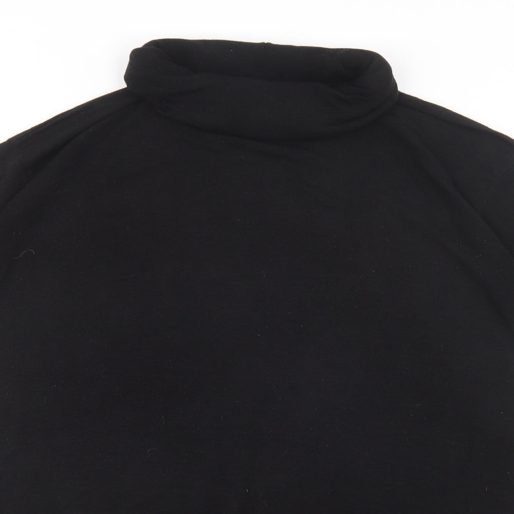River Island Womens Black Roll Neck  Polyester Tunic Jumper Size 12