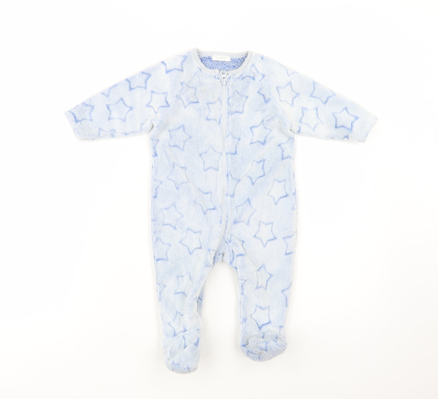 NEXT Baby Blue Geometric Polyester Babygrow One-Piece Size 3-6 Months  Zip - Star Pattern