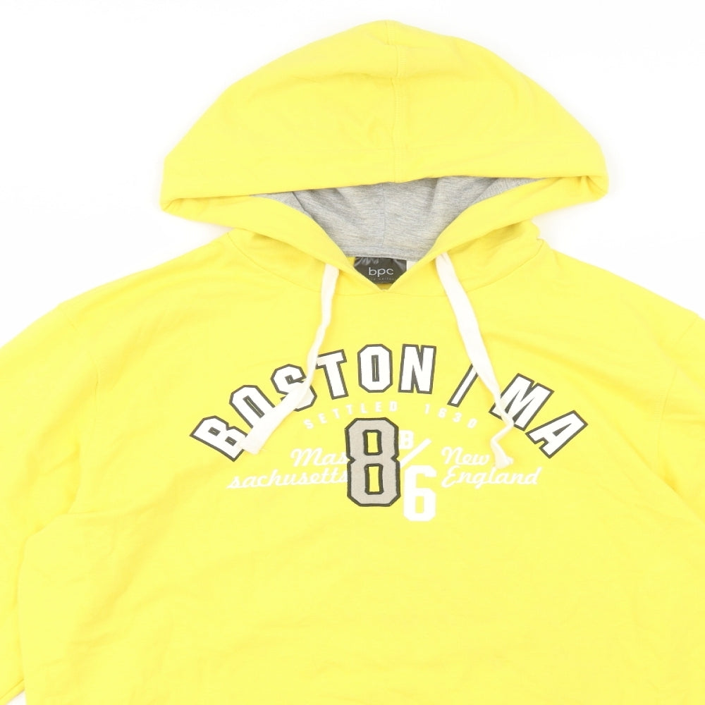 bonprix Mens Yellow  Cotton Pullover Hoodie Size M   - Boston MA