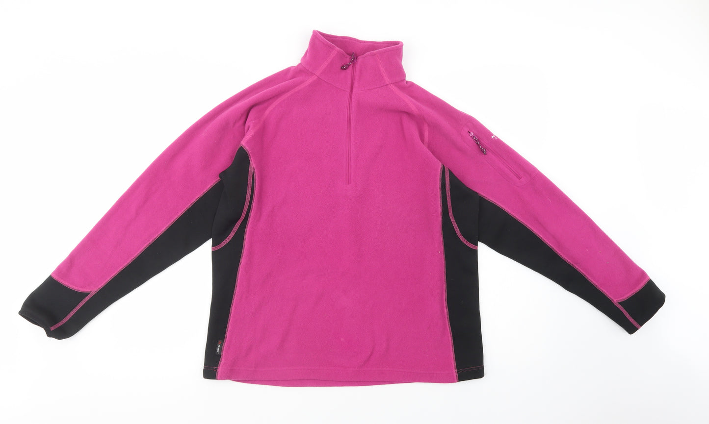Mountain Equipment Womens Pink  Polyester Pullover Sweatshirt Size 16  Zip
