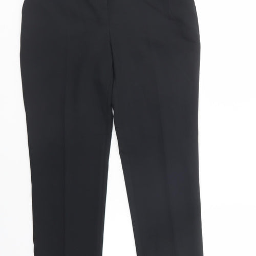 Dunnes Stores Womens Black  Polyester Dress Pants Trousers Size 10 L29 in Regular Button