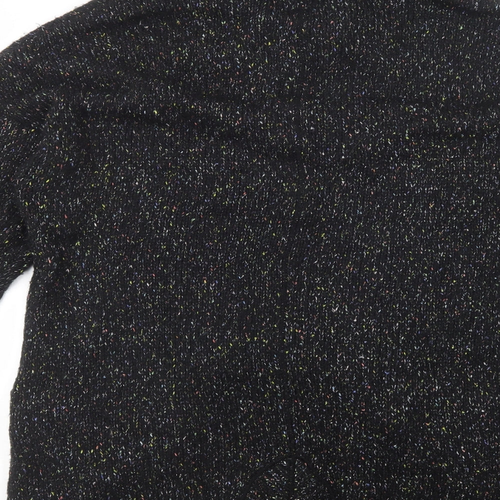 Debenhams Womens Black Roll Neck  Polyester Cardigan Jumper Size 14
