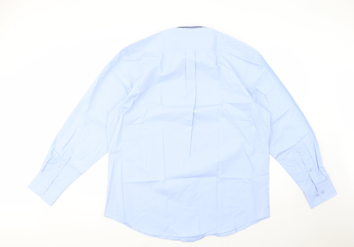 Dunnes Stores Mens Blue  Cotton  Dress Shirt Size 17 Collared Button