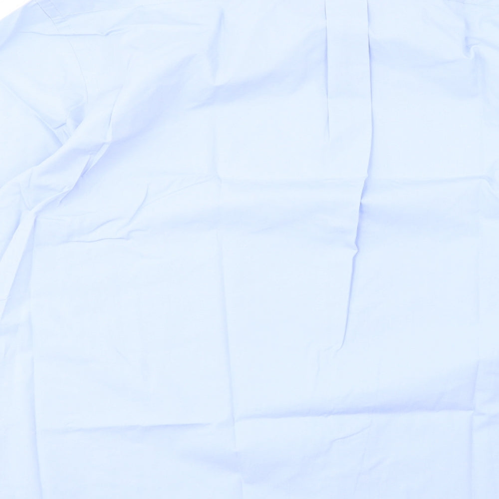 Dunnes Stores Mens Blue  Cotton  Dress Shirt Size 17 Collared Button