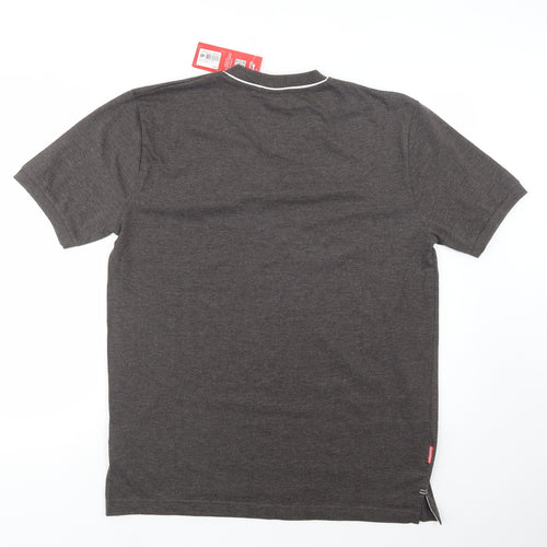 Slazenger Mens Brown  Cotton  T-Shirt Size L V-Neck