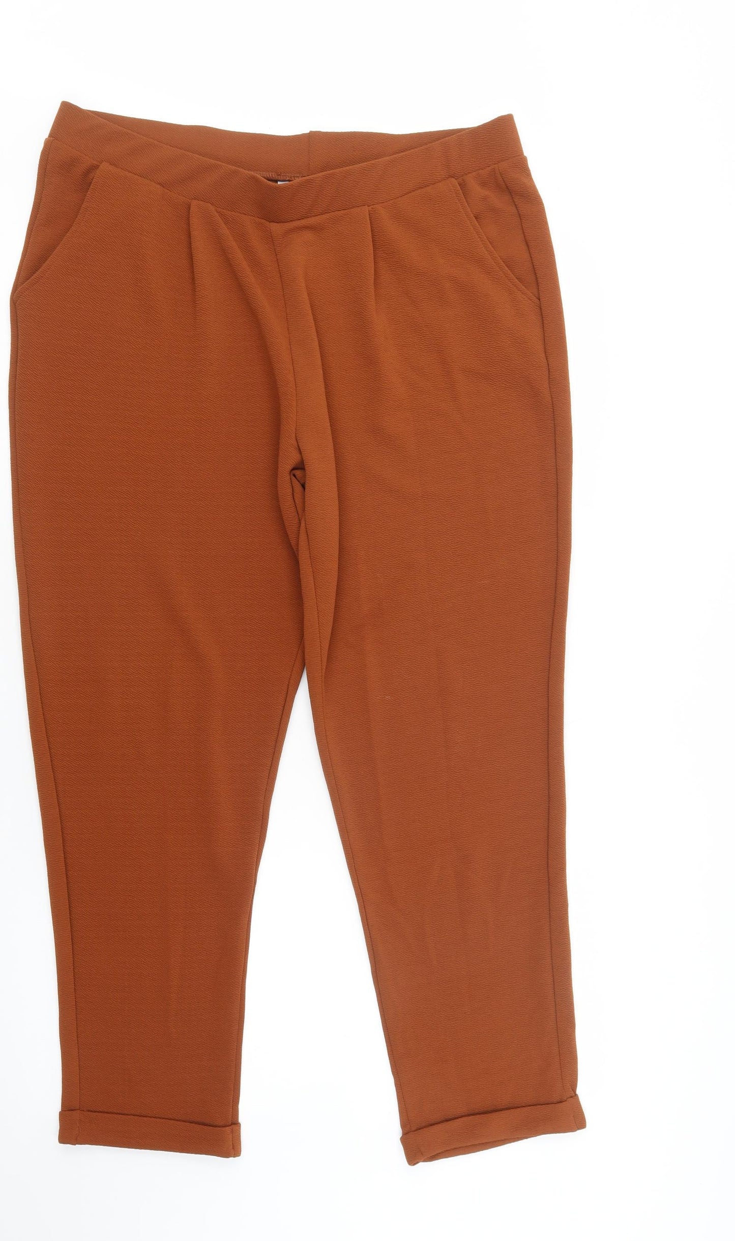 Pep & Co Womens Brown  Polyester Dress Pants Trousers Size 18 L29 in Regular
