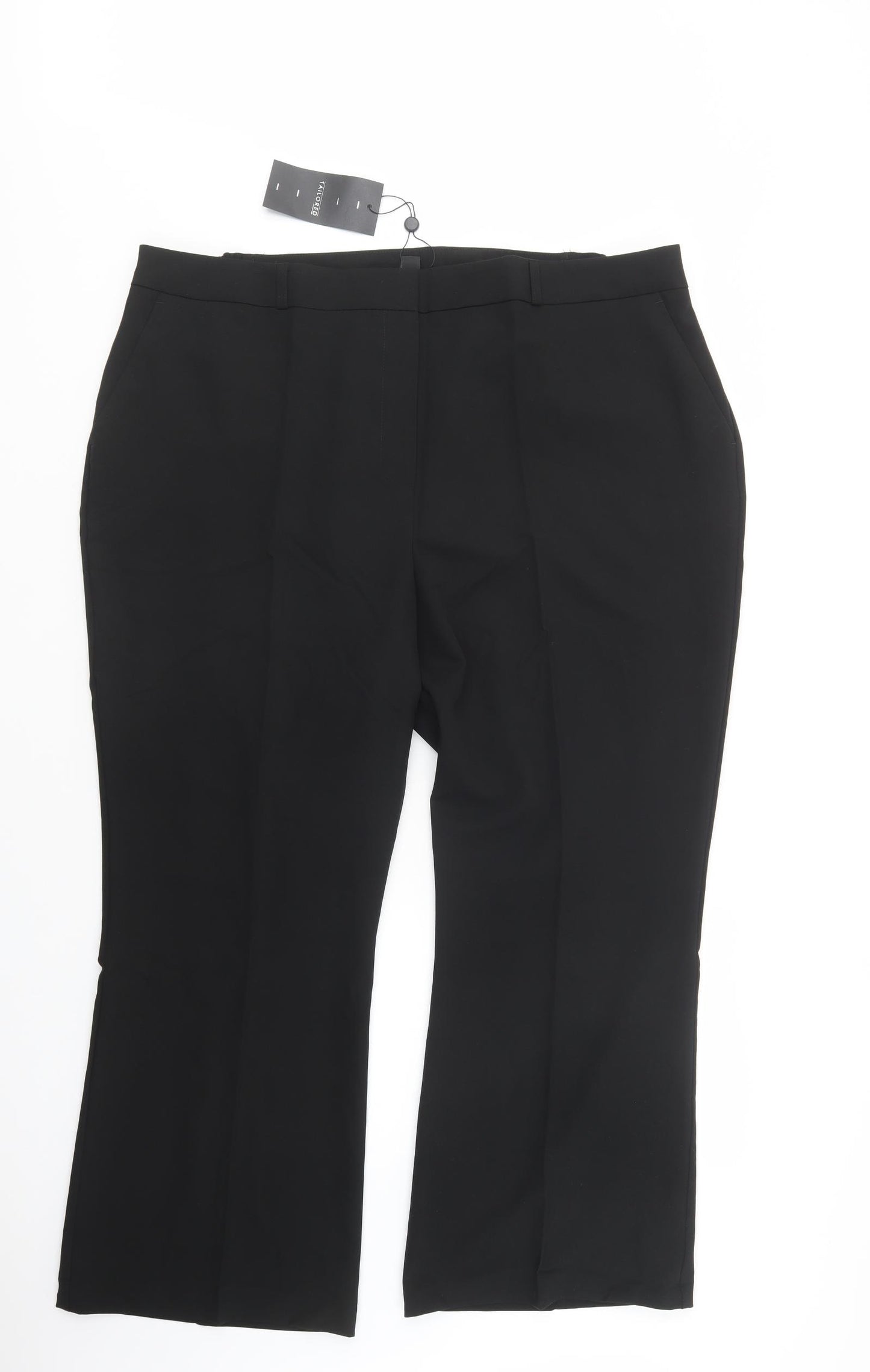 Tailored Womens Black  Polyester Dress Pants Trousers Size 22 L29 in Regular Button