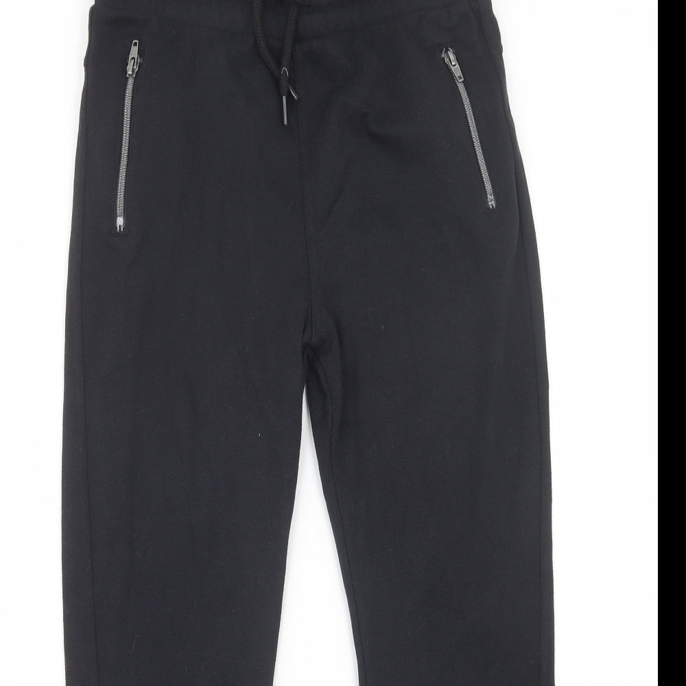 F&F Boys Black  Cotton Jogger Trousers Size 11-12 Years  Regular Drawstring
