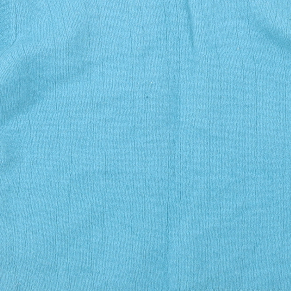 Holmewood Womens Blue Crew Neck  Wool Pullover Jumper Size 10