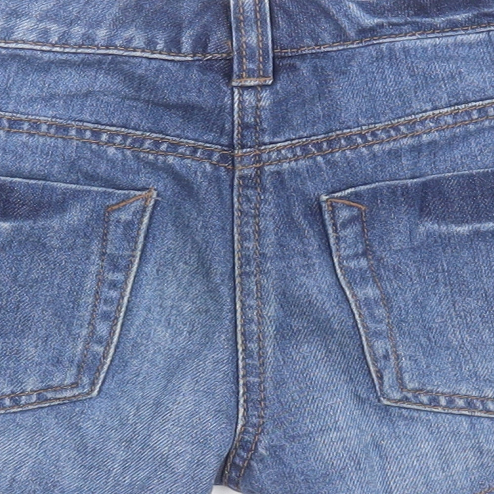NEXT Girls Blue  100% Cotton Cut-Off Shorts Size 7 Years  Regular Zip