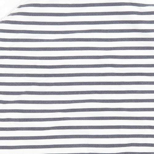 Dunnes Girls White Striped Cotton Pullover Sweatshirt Size 5 Years   - Anchor