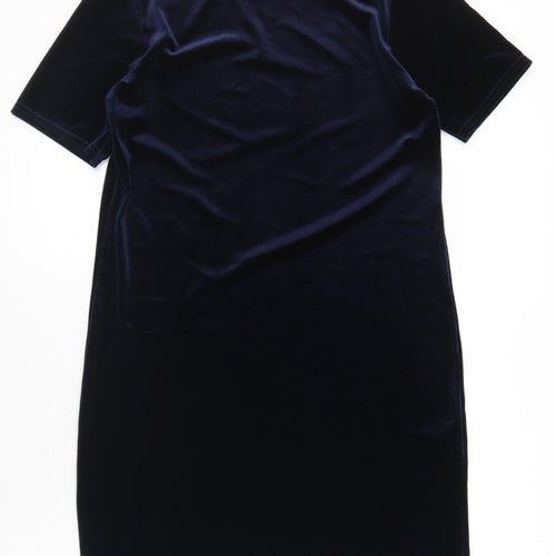 Boohoo Womens Blue  Polyester Bodycon  Size 10  Round Neck