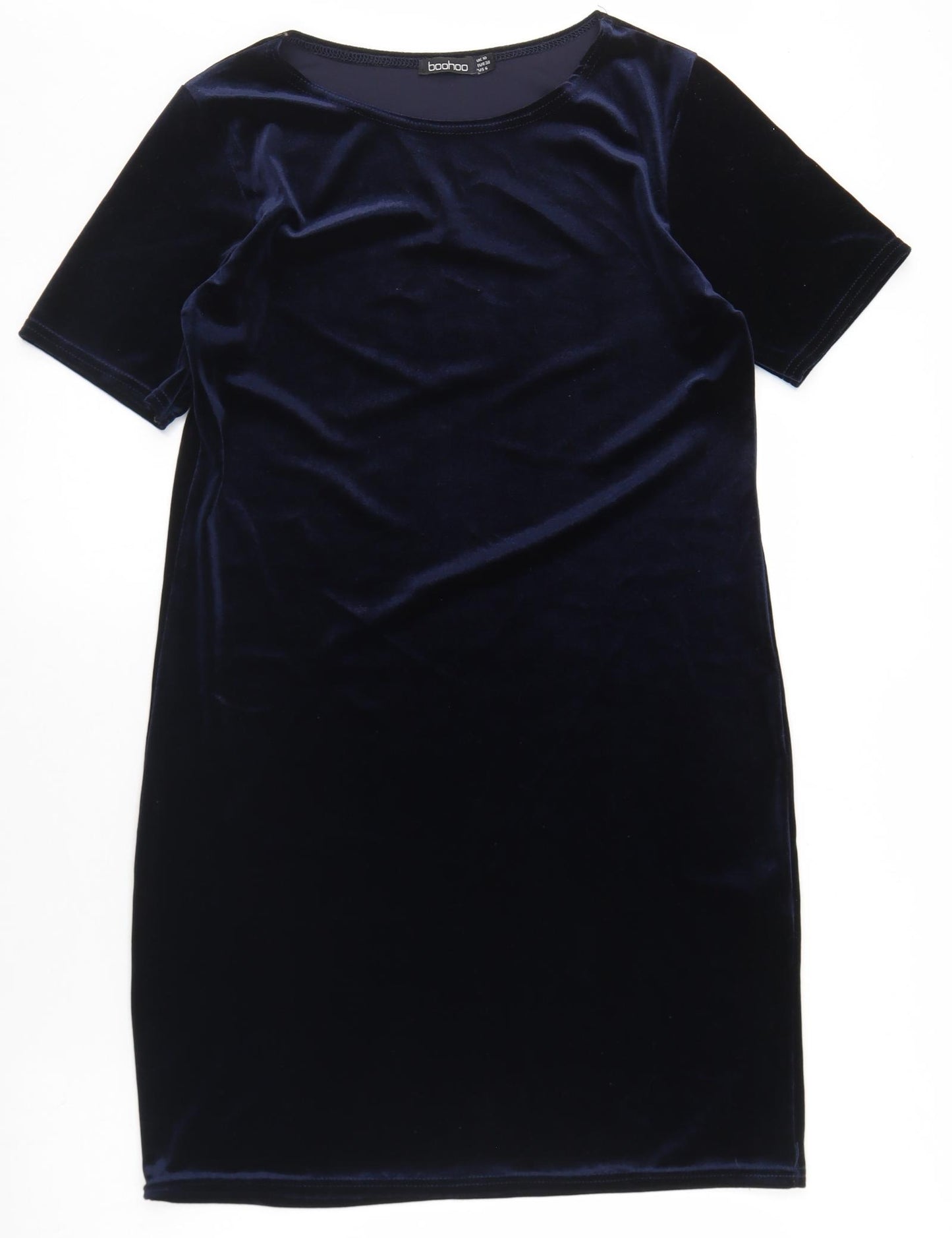 Boohoo Womens Blue  Polyester Bodycon  Size 10  Round Neck