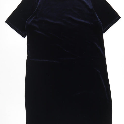 Boohoo Womens Blue  Polyester Bodycon  Size 10  Round Neck