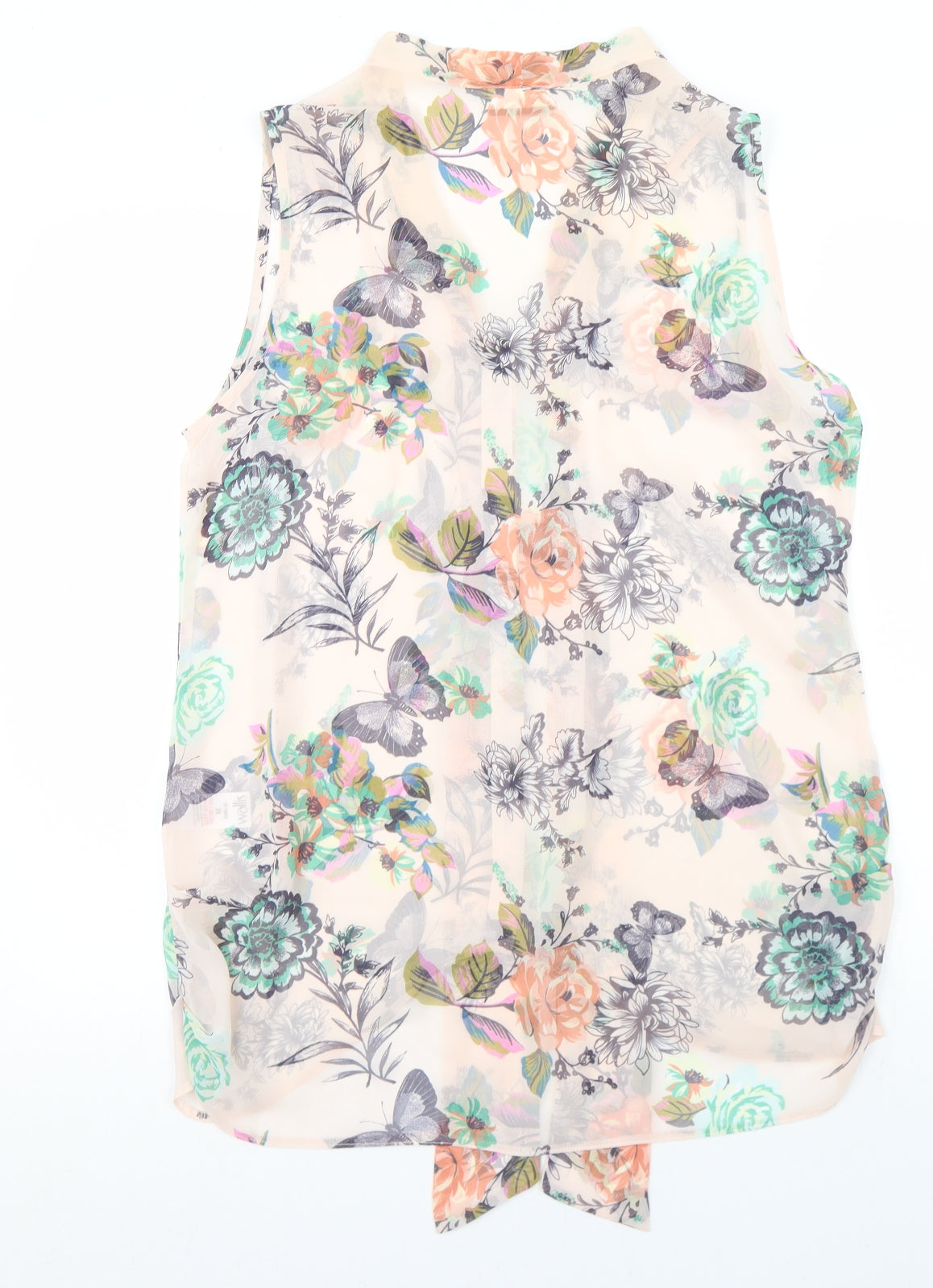 Wallis Womens Multicoloured Floral Polyester Camisole Button-Up Size M Collared