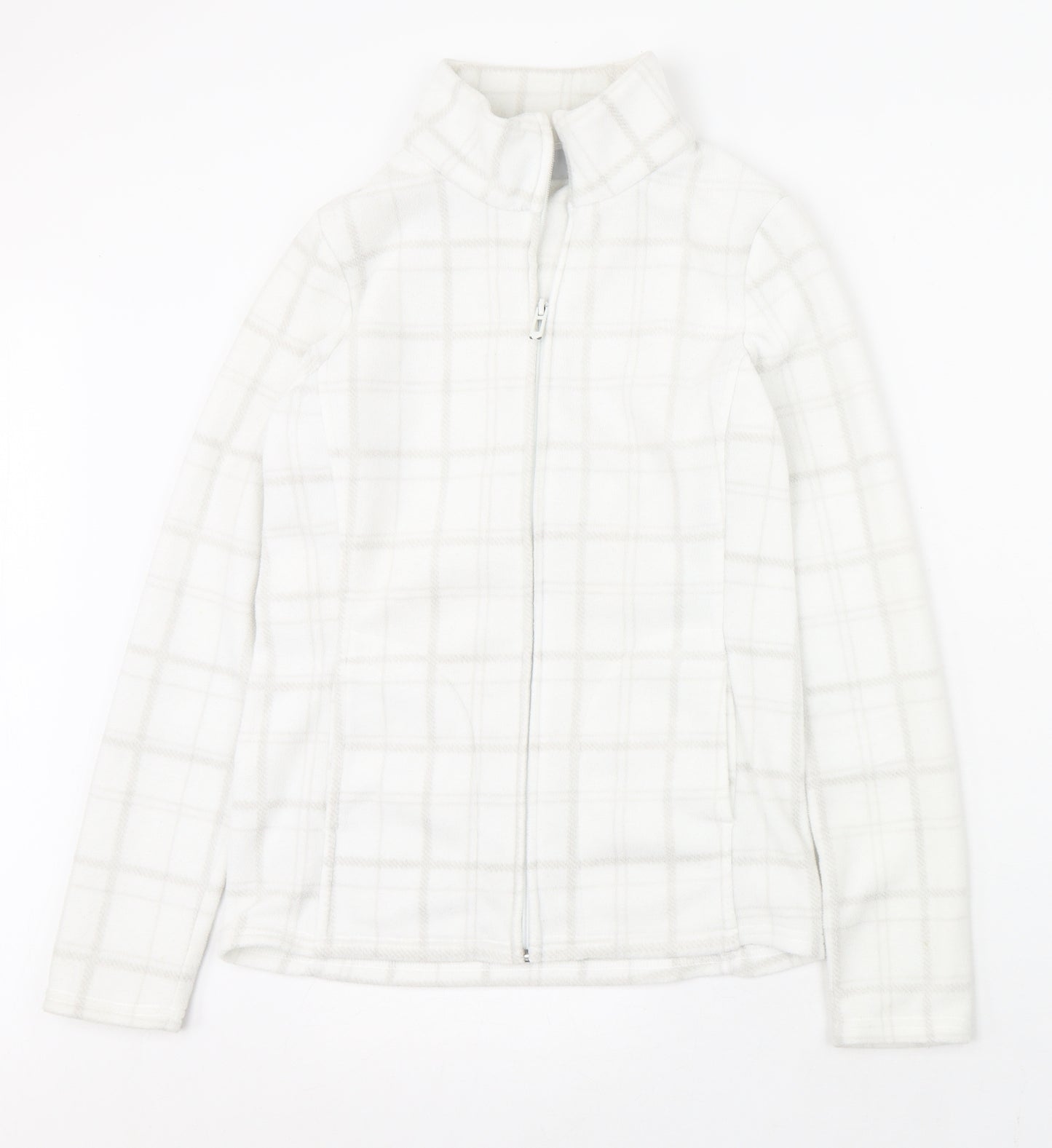 The Basics Womens White Check  Jacket  Size XS  Zip
