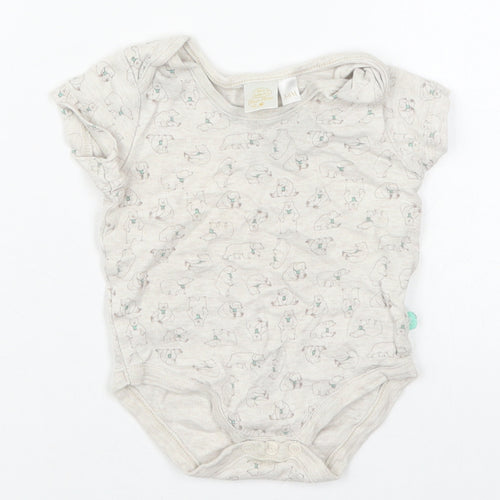 Jainco Baby Beige  Cotton Babygrow One-Piece Size 3-6 Months  Button - Bears
