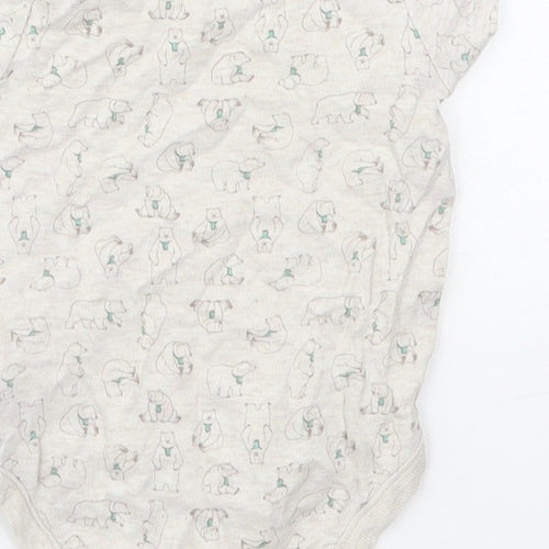 Jainco Baby Beige  Cotton Babygrow One-Piece Size 3-6 Months  Button - Bears