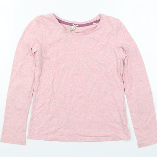 NEXT Girls Pink  Cotton Basic T-Shirt Size 8 Years Crew Neck Pullover