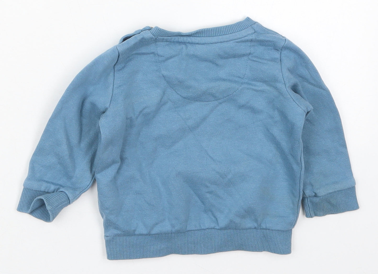 F&F Boys Blue  Cotton Basic T-Shirt Size 3-6 Months Crew Neck Pullover - Dalmation
