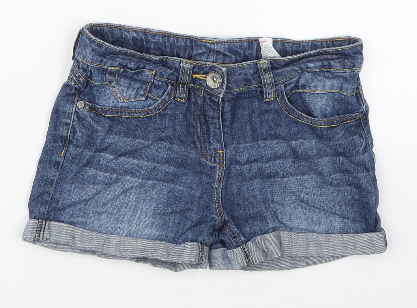 NEXT Girls Blue  Cotton Hot Pants Shorts Size 9 Years  Regular