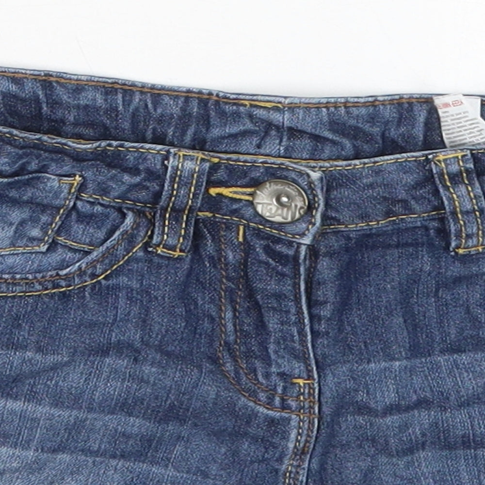 NEXT Girls Blue  Cotton Hot Pants Shorts Size 9 Years  Regular