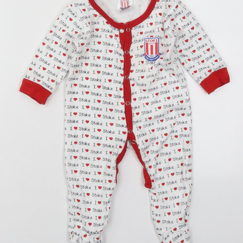 Stoke City Baby White Solid Cotton Cami One Piece Size 6-9 Months  Button - I Love Stoke