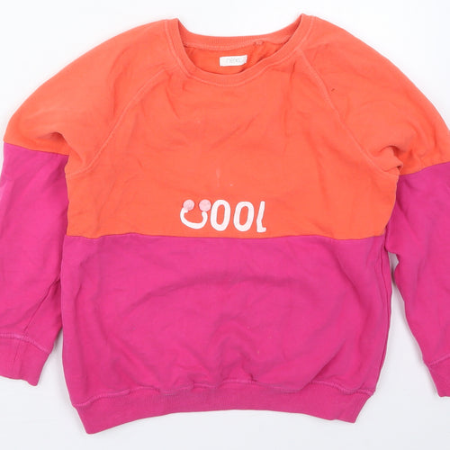 NEXT Girls Pink Colourblock Cotton Pullover Sweatshirt Size 11 Years  Pullover - Cool