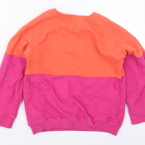 NEXT Girls Pink Colourblock Cotton Pullover Sweatshirt Size 11 Years  Pullover - Cool