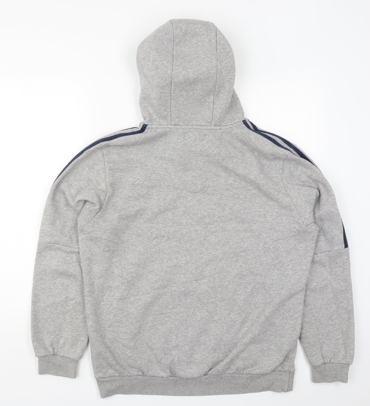 adidas Mens Grey  Cotton Pullover Hoodie Size M