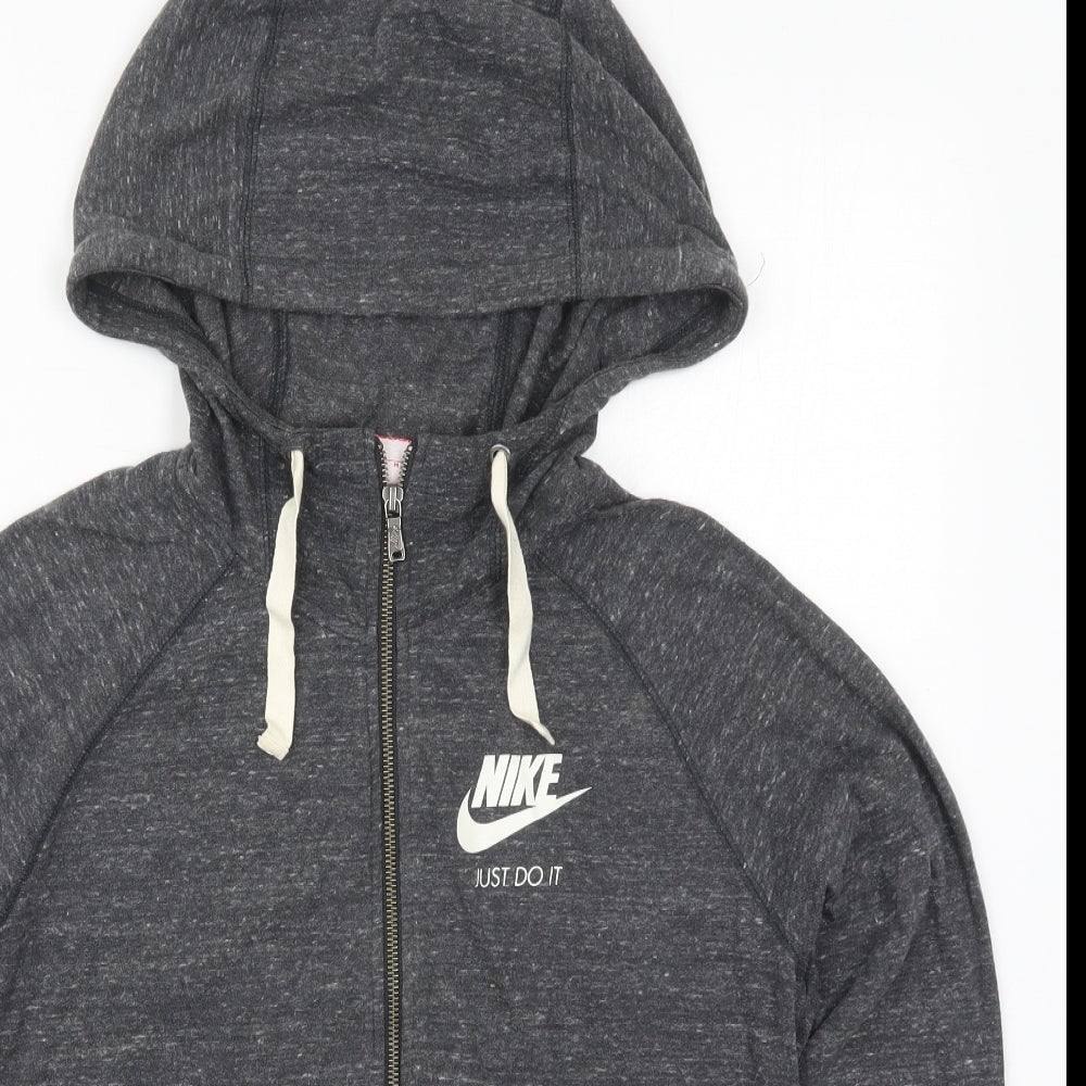 Nike Mens Grey  Cotton Full Zip Hoodie Size M