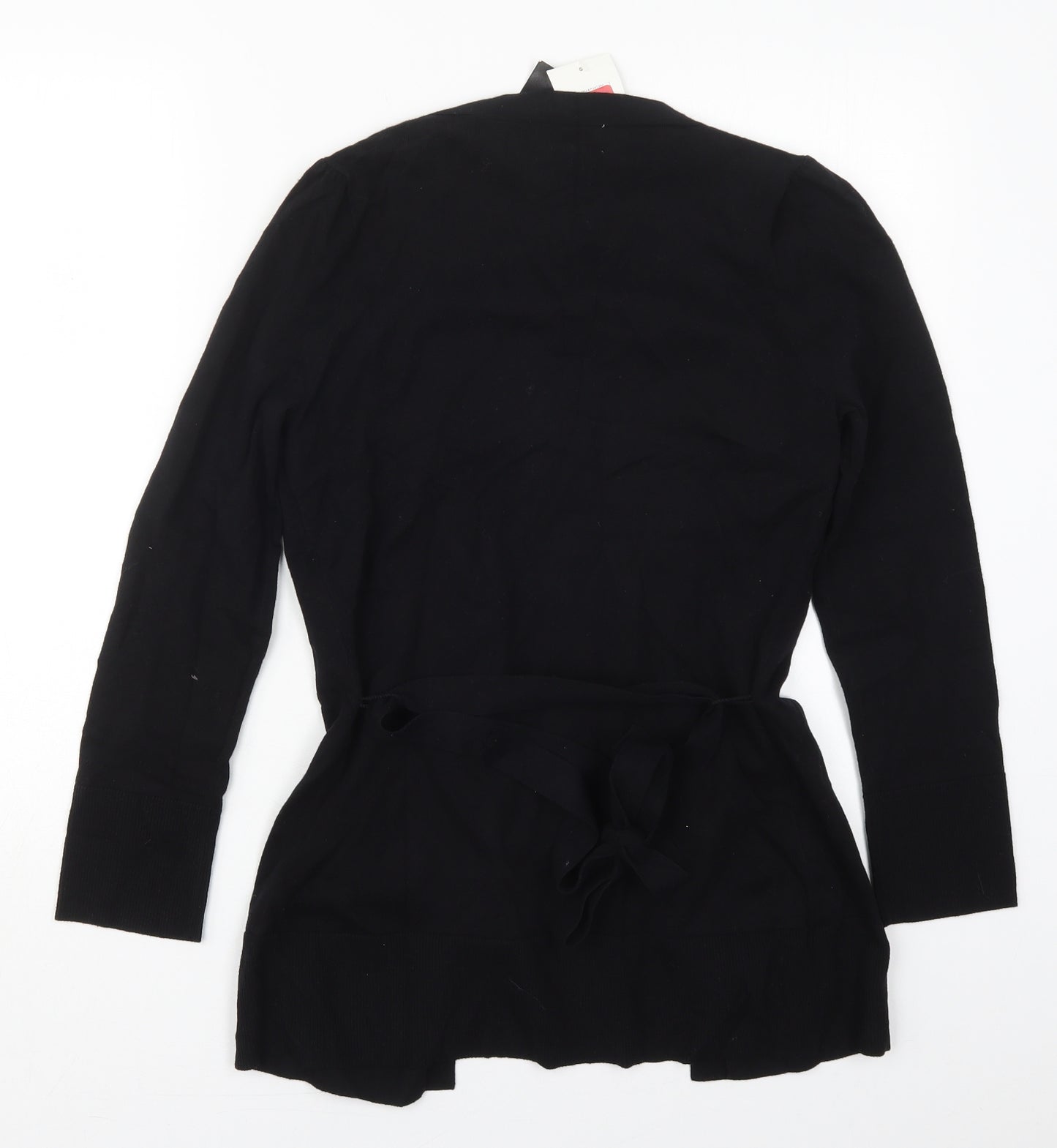 Debenhams Womens Black Roll Neck  Cotton Cardigan Jumper Size 8   - Cardigan and Top All in One