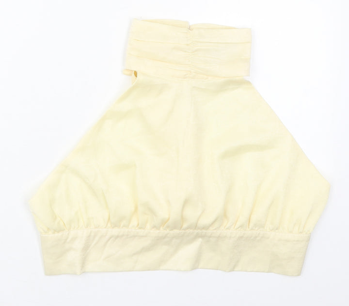 Nasty Gal Womens Beige Polyester Cropped Tank Size 8 Halter