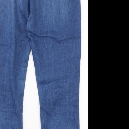Dorothy Perkins Womens Blue  Cotton Skinny Jeans Size 12 L29 in Regular Button
