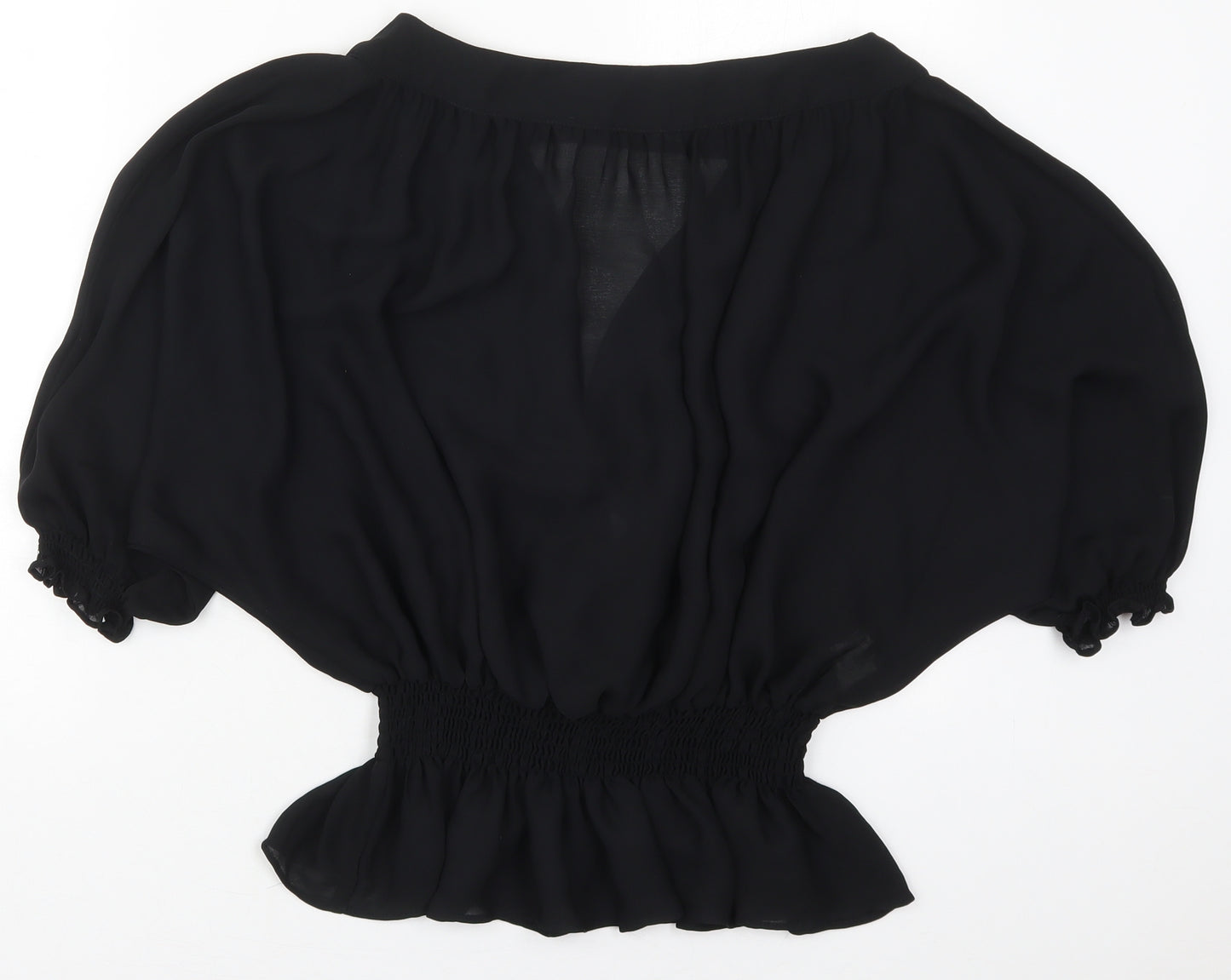 Zara Womens Black  Polyester Basic Blouse Size M Boat Neck