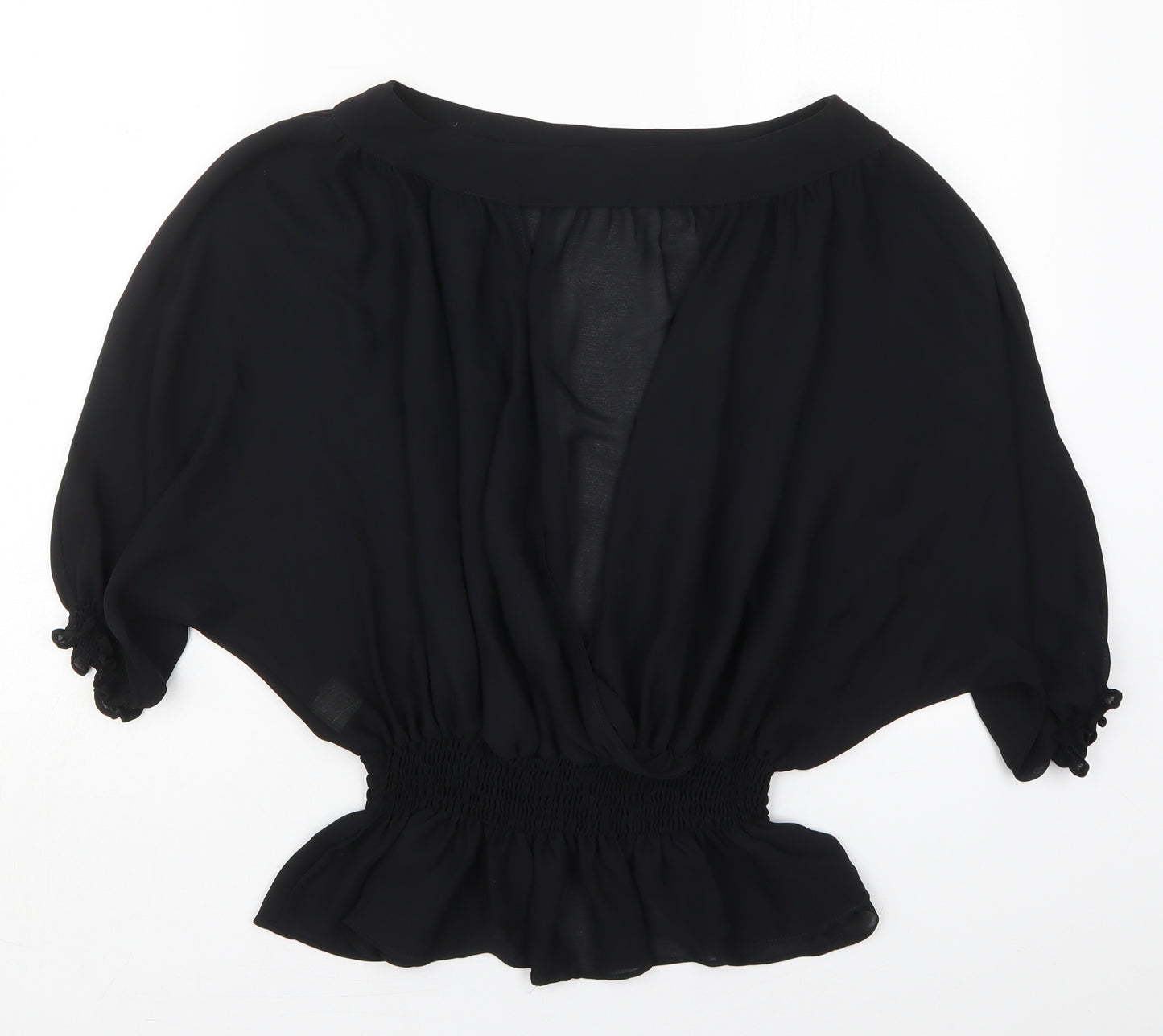 Zara Womens Black  Polyester Basic Blouse Size M Boat Neck