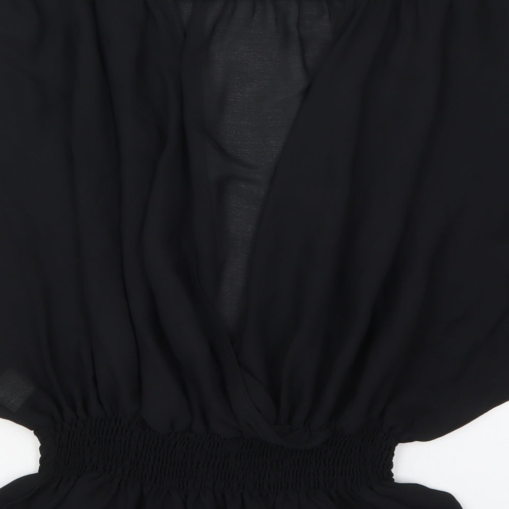 Zara Womens Black  Polyester Basic Blouse Size M Boat Neck