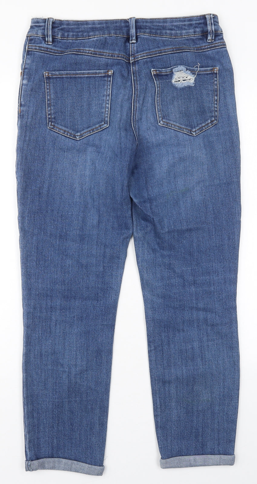 Matalan Womens Blue  Cotton Skinny Jeans Size 12 L26 in Regular Button