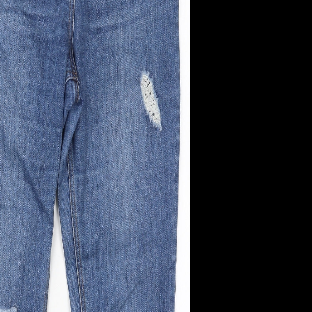 Matalan Womens Blue  Cotton Skinny Jeans Size 12 L26 in Regular Button