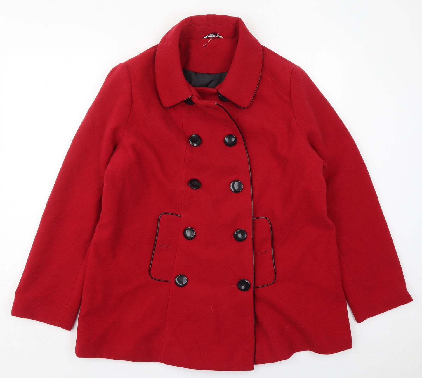 Editions Womens Red   Pea Coat Coat Size 18  Button