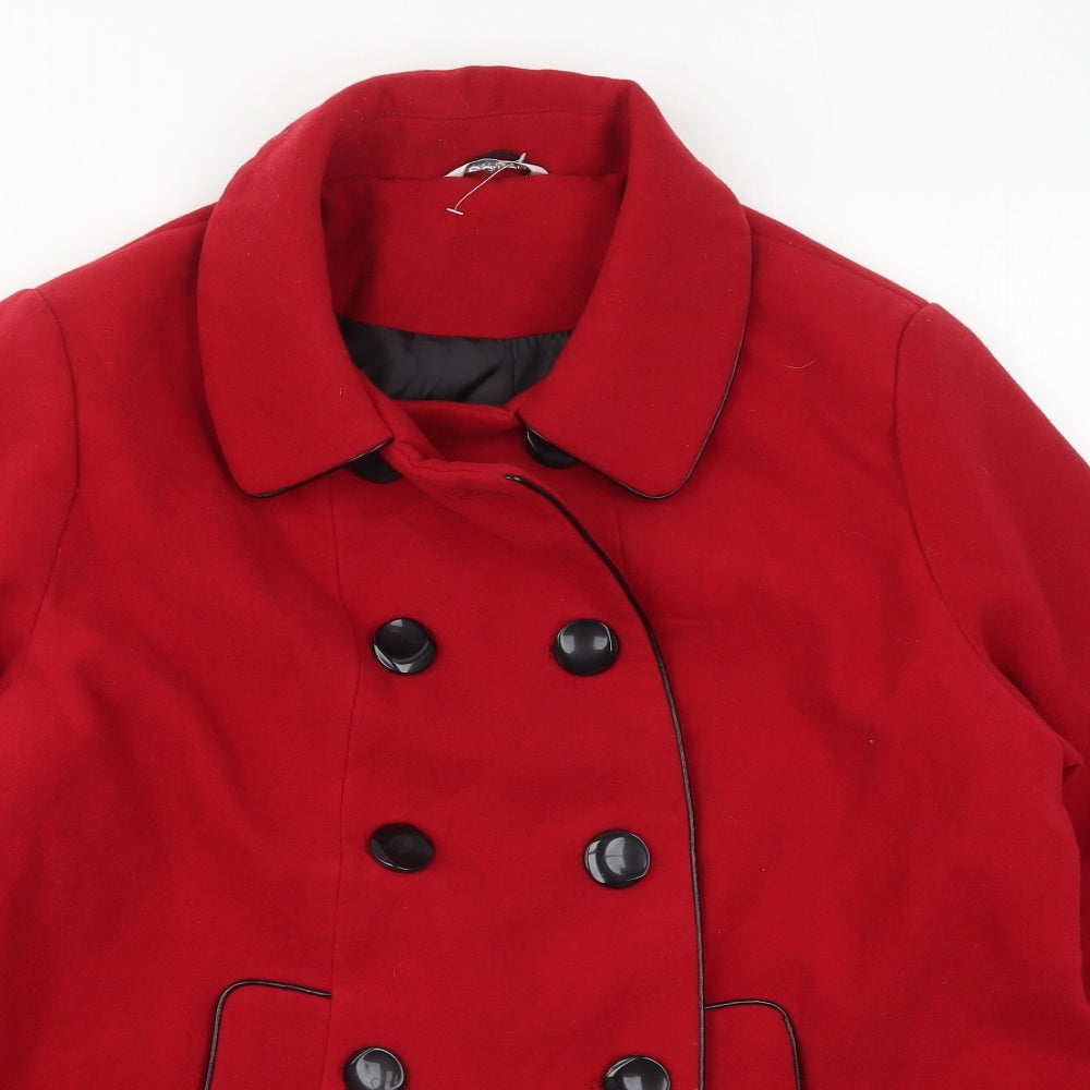 Editions Womens Red   Pea Coat Coat Size 18  Button