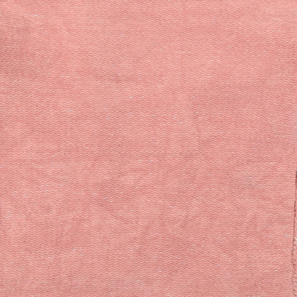Matalan Girls Pink V-Neck  Polyester Full Zip Jumper Size 7 Years