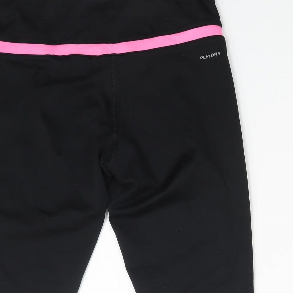Reebok Womens Black  Polyester Compression Shorts Size M L16 in Athletic  - Skinny Capri