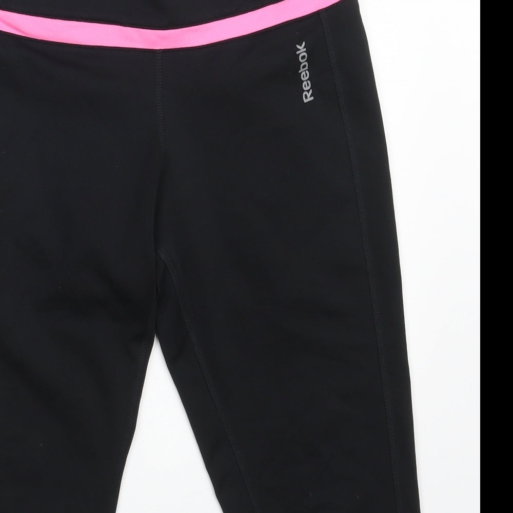 Reebok Womens Black  Polyester Compression Shorts Size M L16 in Athletic  - Skinny Capri